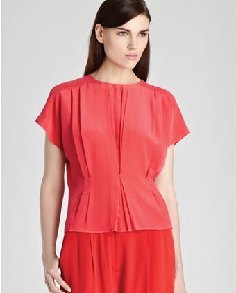 Reiss Top Penny Short Sleeve Tuck Front - Lyst