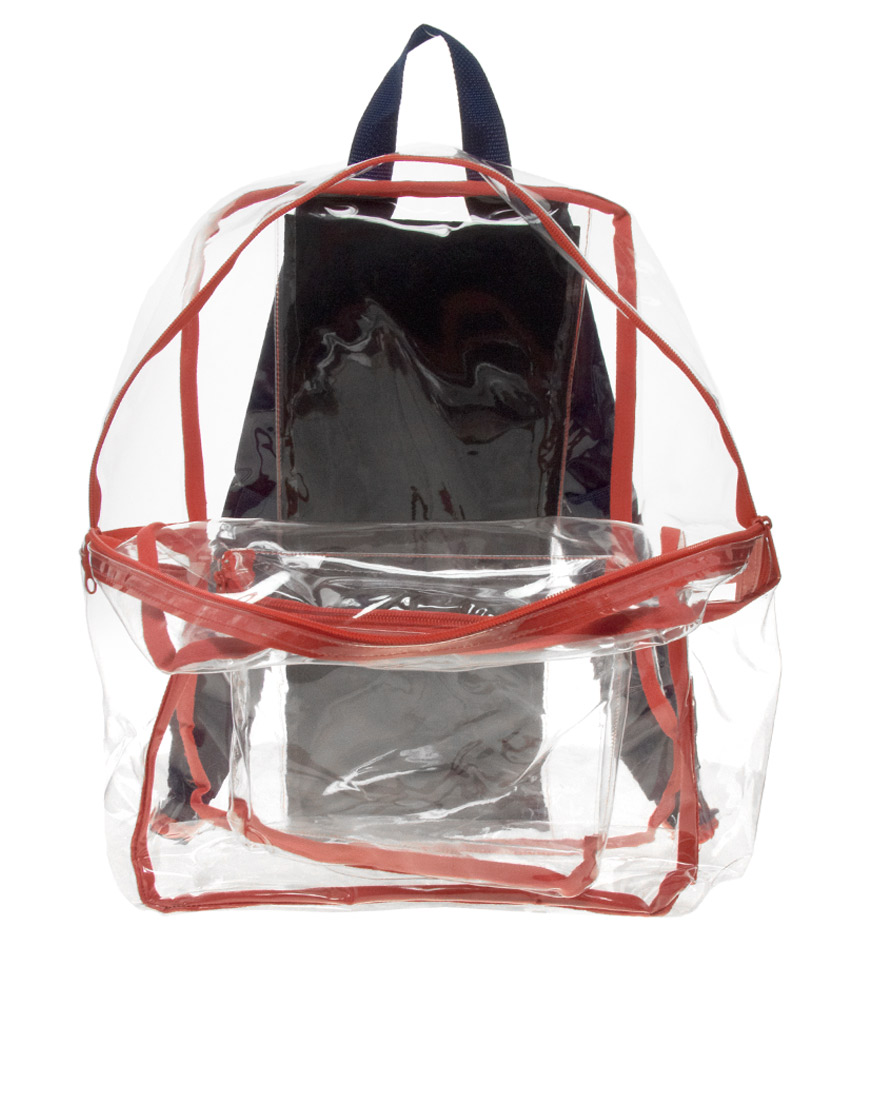 American Apparel Clear Backpack in Transparent (clearredblue) Lyst