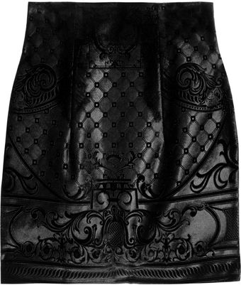 Balmain Brocadeeffect Velvet Skirt - Lyst