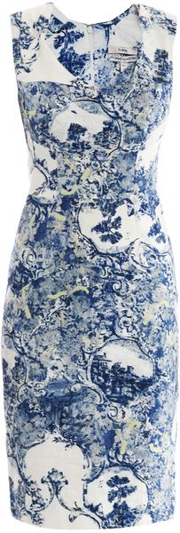 Erdem Trina Milandes Print Fitted Dress - Lyst