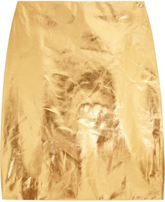 Simone Rocha Metallic Coated Cottonblend Pencil Skirt - Lyst