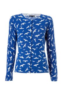 Tommy Hilfiger Delila Printed Crew Neck Long Sleeve Cardigan - Lyst