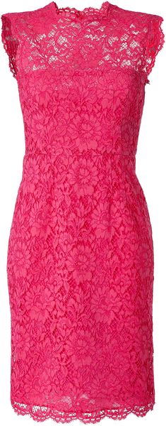 Valentino Hot Pink Lace Dress - Lyst