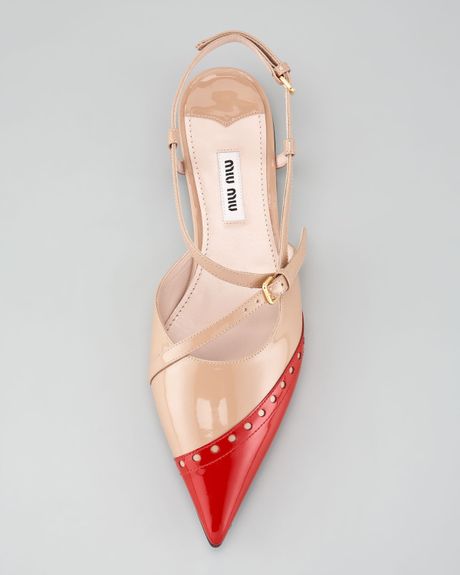 miu miu red ballet flats