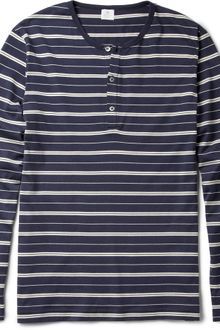Sunspel Striped Cotton Jersey Henley T-Shirt - Lyst
