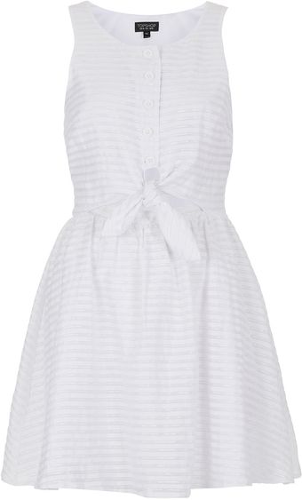 Topshop Self Stripe Tie Sundress - Lyst