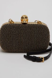 Alexander McQueen Studded Suede Skull Box Clutch Bag - Lyst