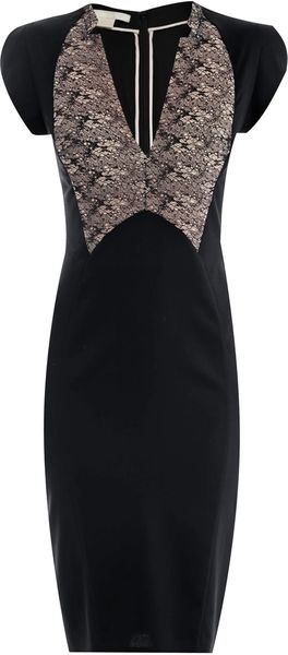 Antonio Berardi Lacedetail Fitted Dress - Lyst