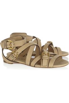 Burberry Shoes & Accessories Flat Buckled Leather Sandals - Lyst