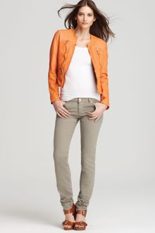 Michael by Michael Kors Soft Leather Zip Jacket - Lyst