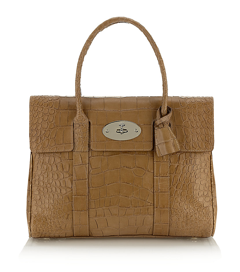 Mulberry Soft Croc Print Bayswater Bag in Brown (natural) Lyst