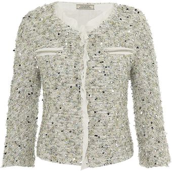 Nina Ricci Sequin Tweed Jacket - Lyst