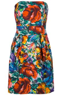 Dolce & Gabbana Strapless Floral Mini Dress - Lyst