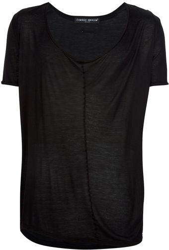 Frankie Morello Scoop Neck T-shirt - Lyst