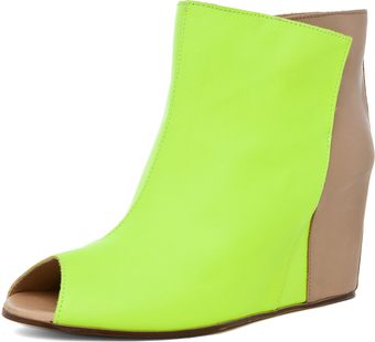 Mm6 By Maison Martin Margiela Open Top Wedge Bootie in Yellow Beige - Lyst