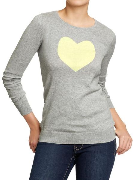 Old Navy Lightweight Graphic Sweater in Gray (medium gray heather ...