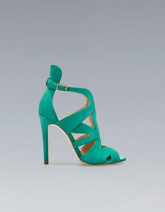 Zara Strappy High Heel Sandals - Lyst