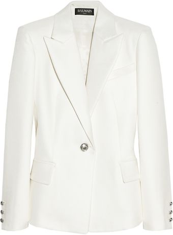 Balmain Woven Cotton and Silkblend Blazer - Lyst