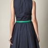 Boy By Band Of Outsiders Leather Trim Dress in Blue (navy) - Lyst