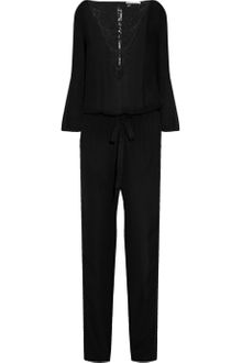 Emilio Pucci Lace Trimmed Silk-blend Chiffon Jumpsuit - Lyst