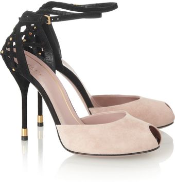 Gucci Twotone Suede Sandals - Lyst