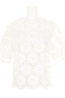 Simone Rocha Semi-Sheer White Top in Silk and Polyester - Lyst
