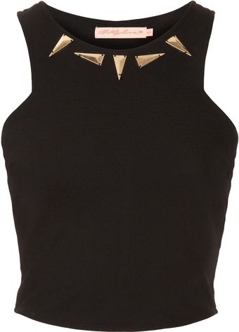 Topshop Embellished Crop Top  - Lyst
