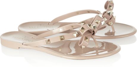 studded valentino sandals rubber neutrals