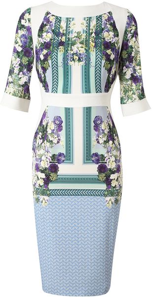 Antonio Berardi Contrasting Printed Crepe Dress - Lyst