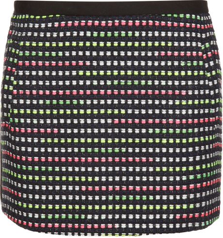 Topshop Fluro Boucle Pelmet Skirt in Green (multi bright) - Lyst