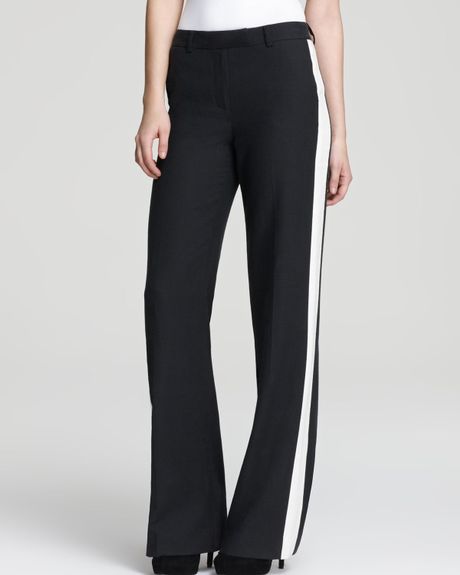 Rachel Zoe Pants Jett Wide Leg With Tuxedo Stripes In Black Black