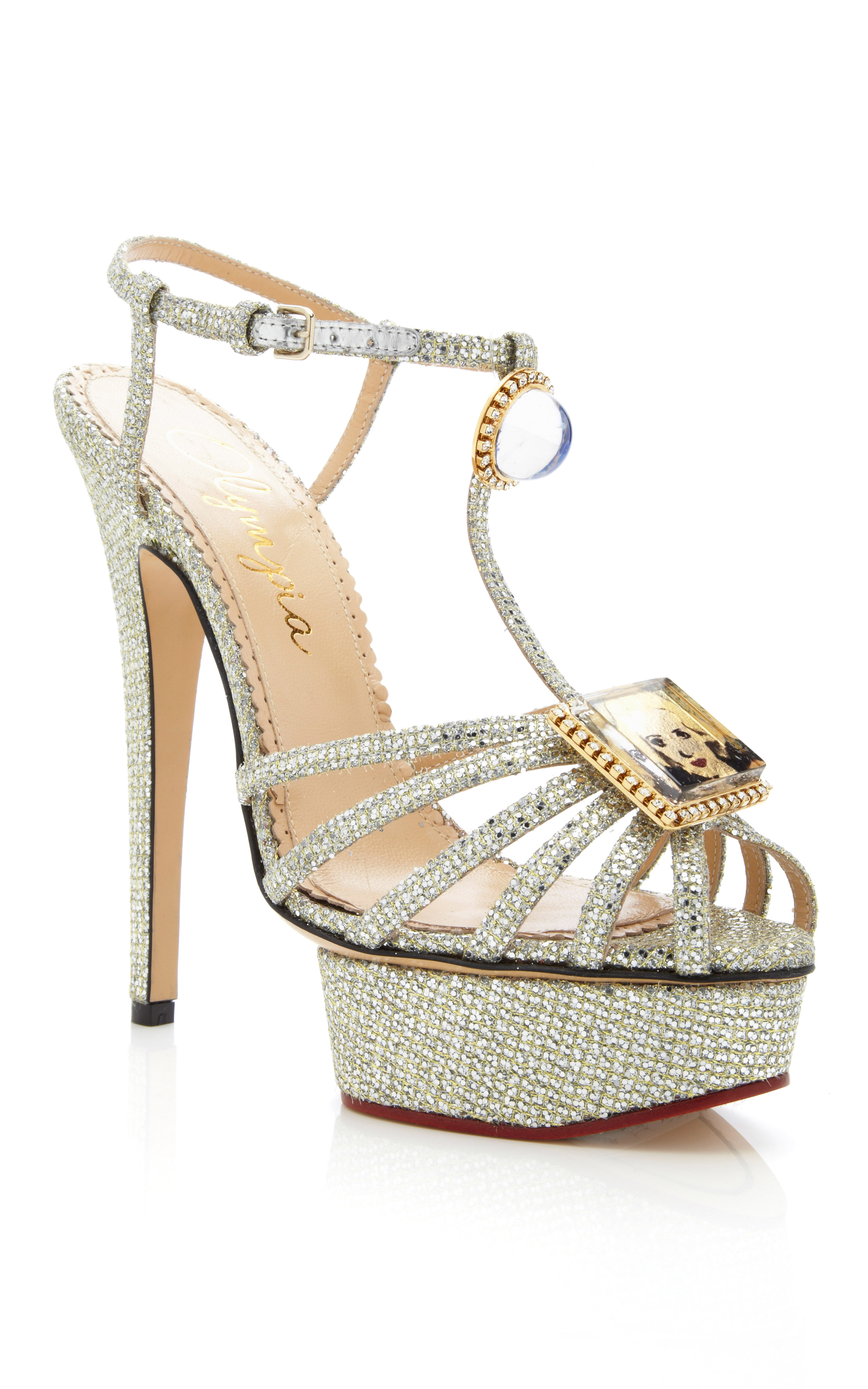 platinum sandals evening