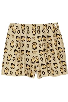 Giambattista Valli Leopard-Print Silk-Shantung Shorts - Lyst