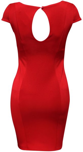 Jane Norman Seamed Dress in Red