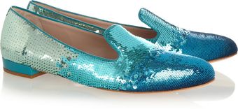 Miu Miu Dégradé Sequined Slippers - Lyst