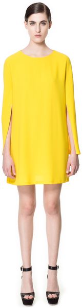 Zara Dress with Cape Sleeve - Lyst