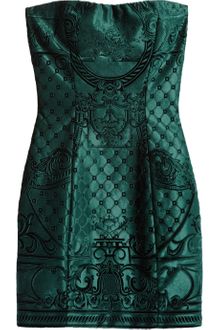 Balmain Brocadeeffect Embossed Velvet Mini Dress - Lyst