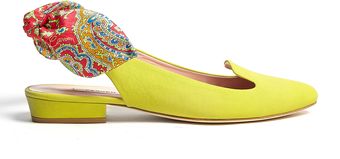 Carven Printed Bow Back Leather Slingback Shoes - Lyst