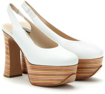 Chloé Leather Platform Slingbacks - Lyst