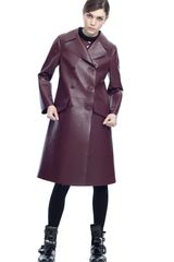 Marni Agnello Carta Colorata Leather Coat
