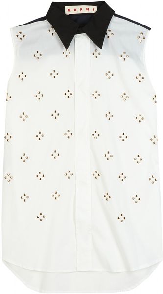 Marni Studded Sleeveless Blouse - Lyst