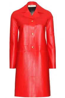 Marni Leather Coat with Contrast Reverse - Lyst