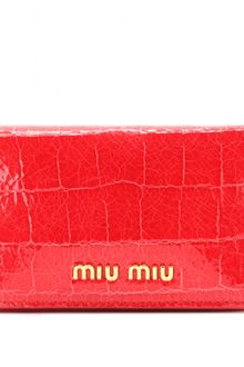 Miu Miu Croco Embossed Leather Pouch - Lyst
