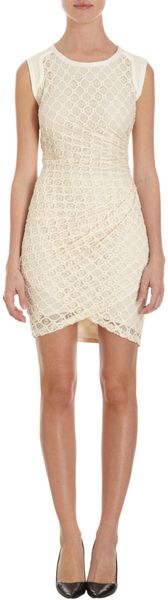 Sea Embroidered Ruched Dress - Lyst