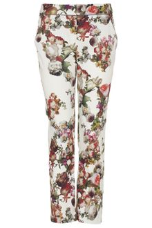 Topshop Winter Floral Cigarette Trousers - Lyst