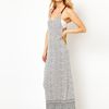 Asos Macrame Back Printed Maxi Beach Dress in Gray (print) - Lyst