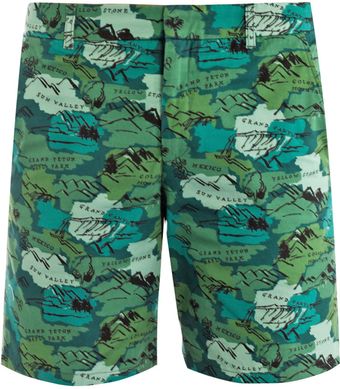 Band Of Outsiders Travel Print Shorts - Lyst