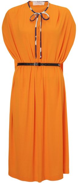 David Szeto Tangerine Belted Sopiato Dress - Lyst