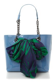 DKNY Small Patent Scarf Tote Bag - Lyst