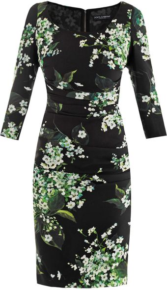 Dolce & Gabbana Lily Of The Valley Print Dress - Lyst